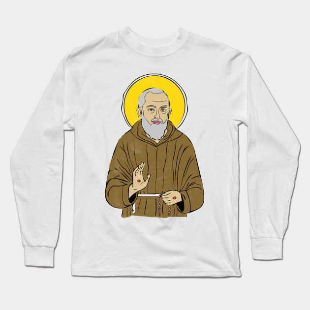 Padre Pio Long Sleeve T-Shirt by moanlisa
